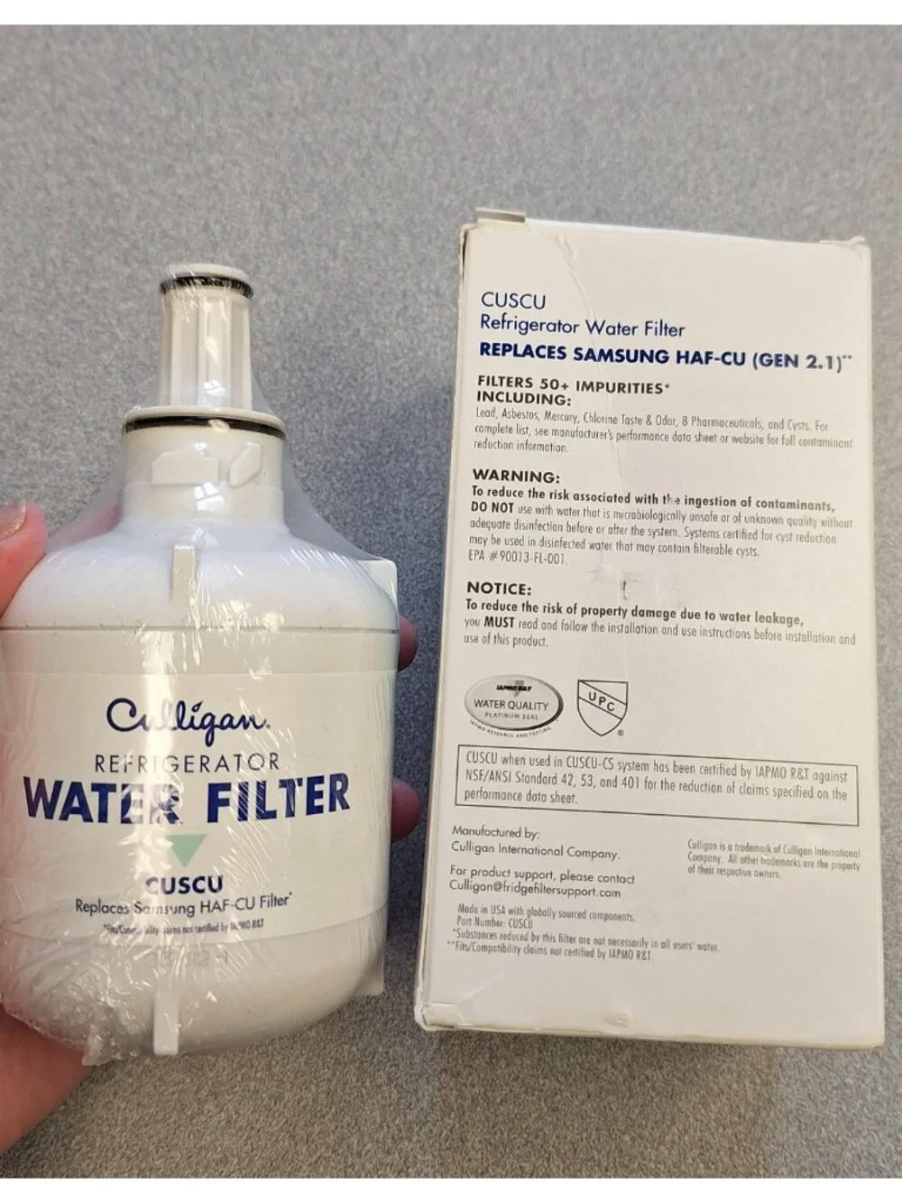 Culligan CUSCU Replacement Samsung (HAF-CU1) Refrigerator Water Filter:
